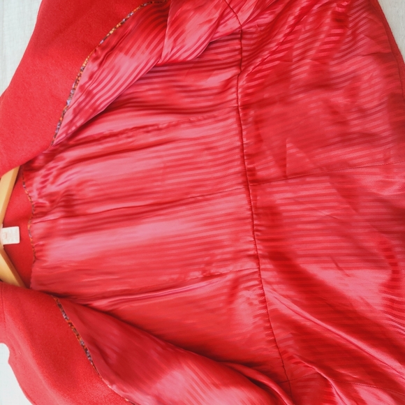 Sundance Coat Womens Sz 14 Rust Red Wool Blend Button Up Utility Military Jacket - Picture 10 of 10